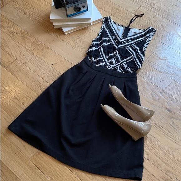 Anthropologie dress, black and white, size 0 - Picture 2 of 13